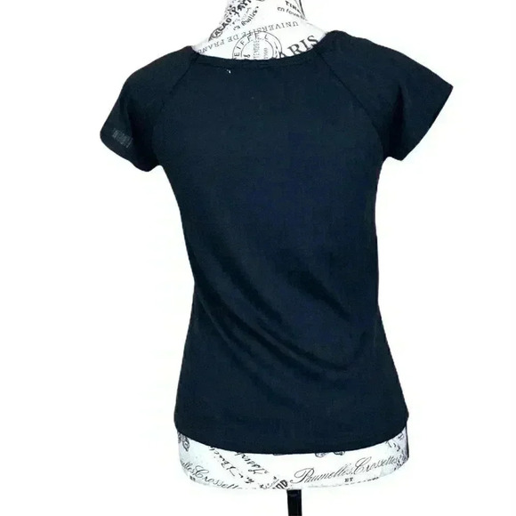1.State v-neck black short sleeves top - Picture 2 of 4